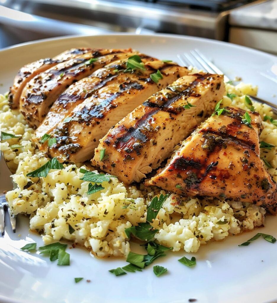 Greek Chicken with Cauliflower Rice