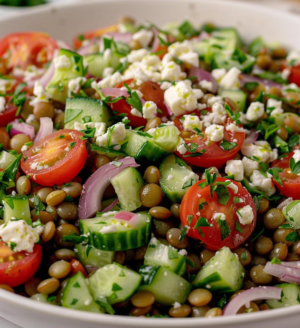 Greek Lentil Salad with Feta - detail 1