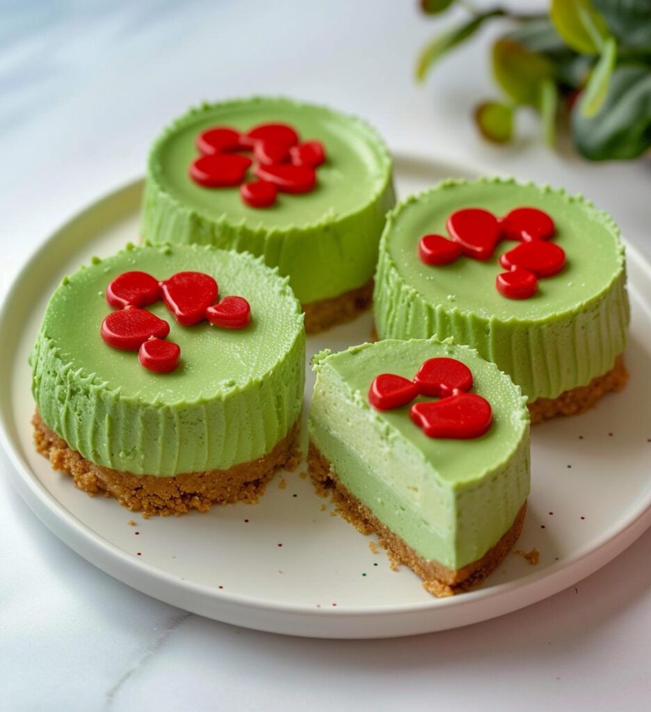 Grinch Mini Cheesecakes