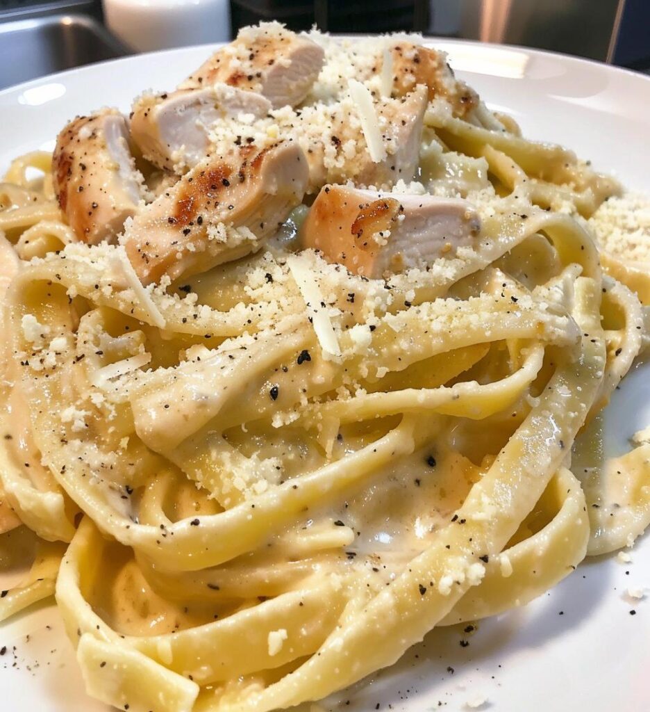 Healthy Chicken Alfredo (Cauliflower Sauce)