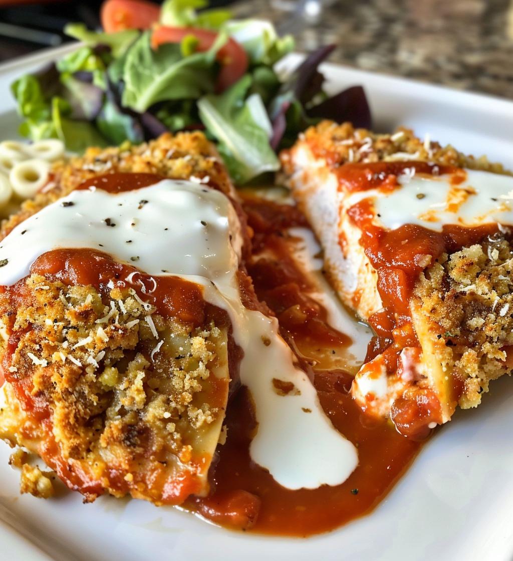 Healthy Chicken Parmesan (baked, light sauce) - detail 1