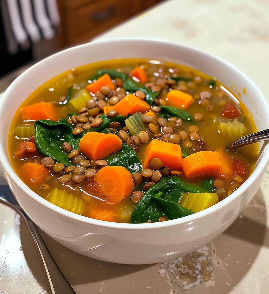 Hearty Vegetable Lentil Soup - detail 1
