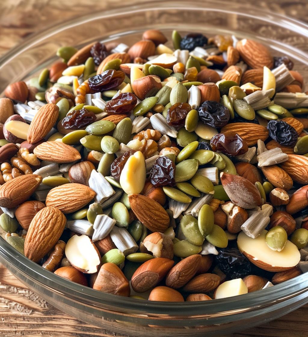 Homemade Trail Mix (nuts + seeds + raisins) - detail 1