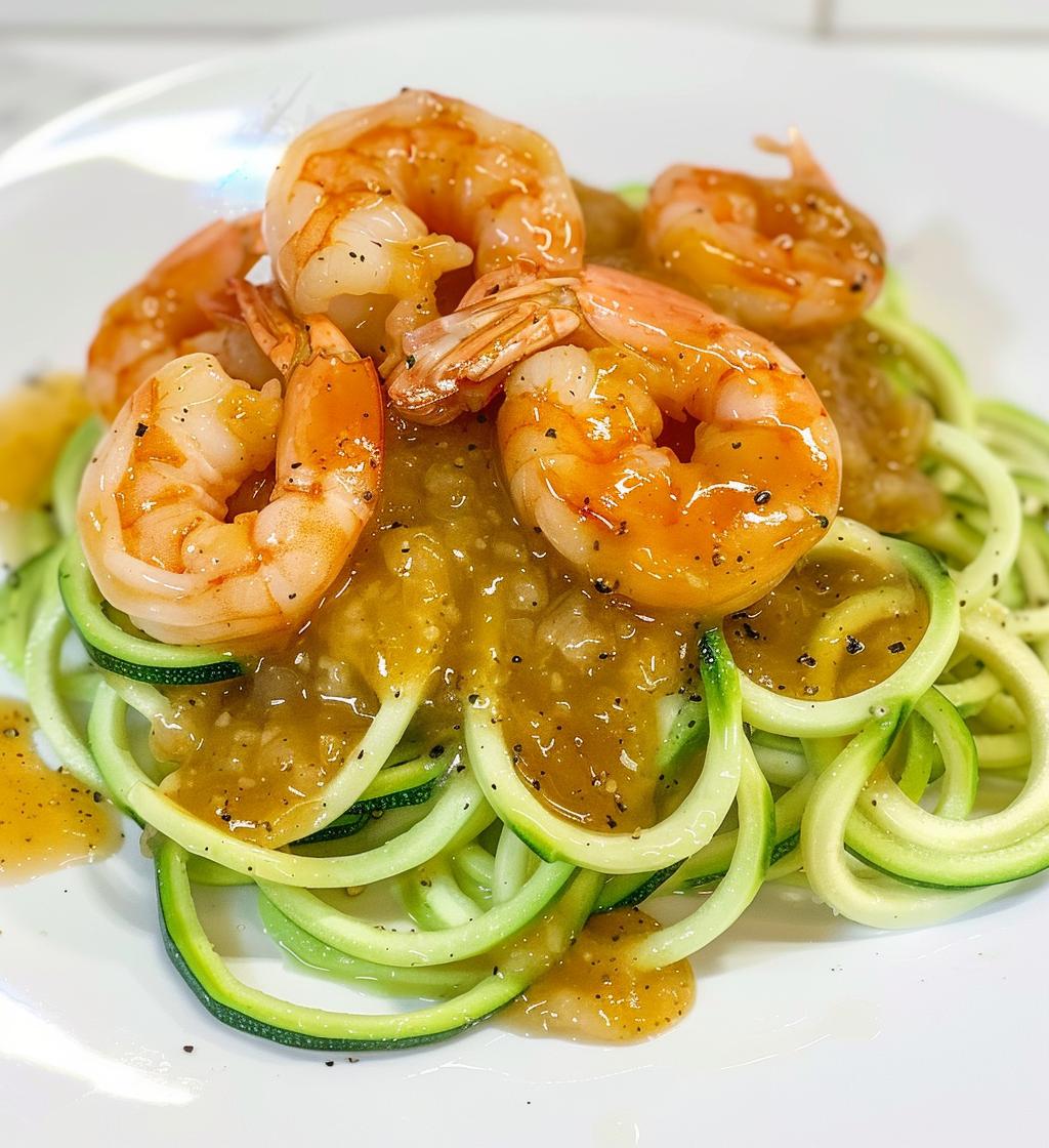 Honey-Lime Shrimp with Zucchini Noodles - detail 1
