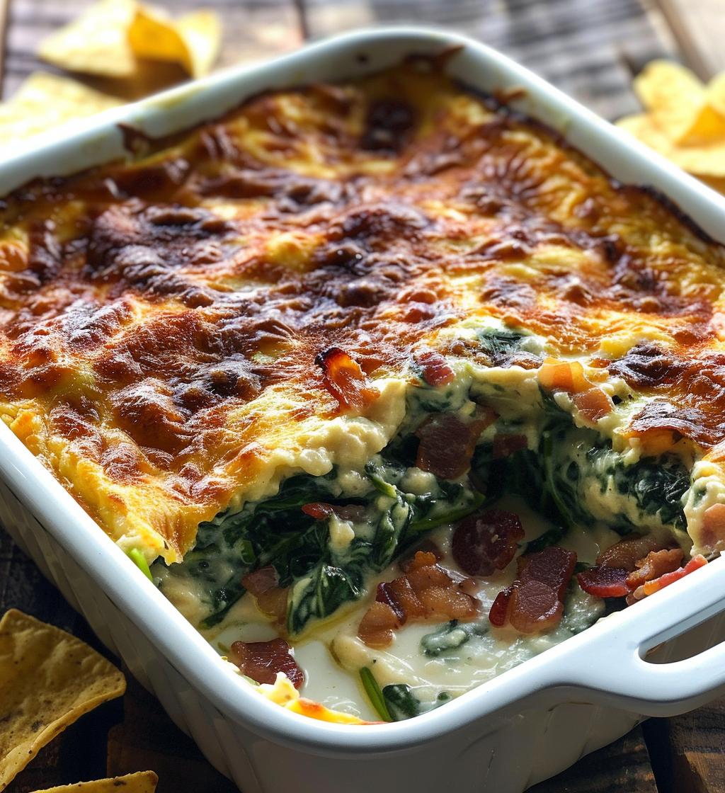 Hot Spinach Bacon Dip - detail 1