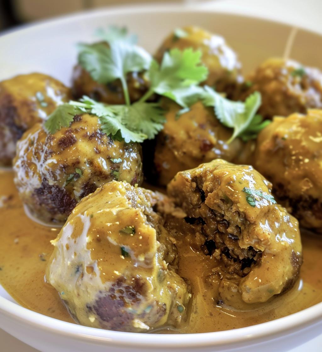 Jerk Meatballs In Coconut Curry Sauce