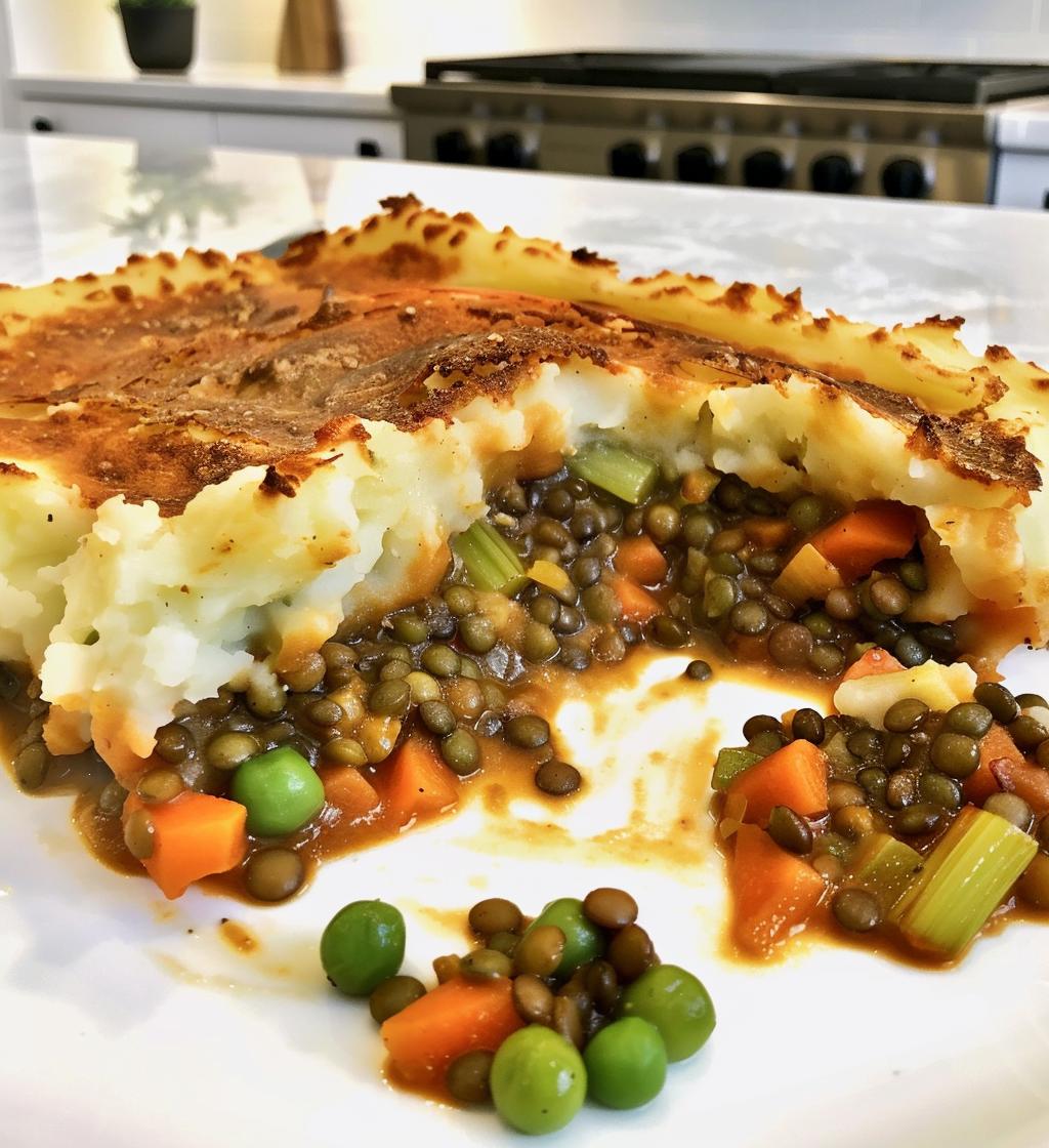 Lentil & Vegetable Shepherd’s Pie (no crust) - detail 1