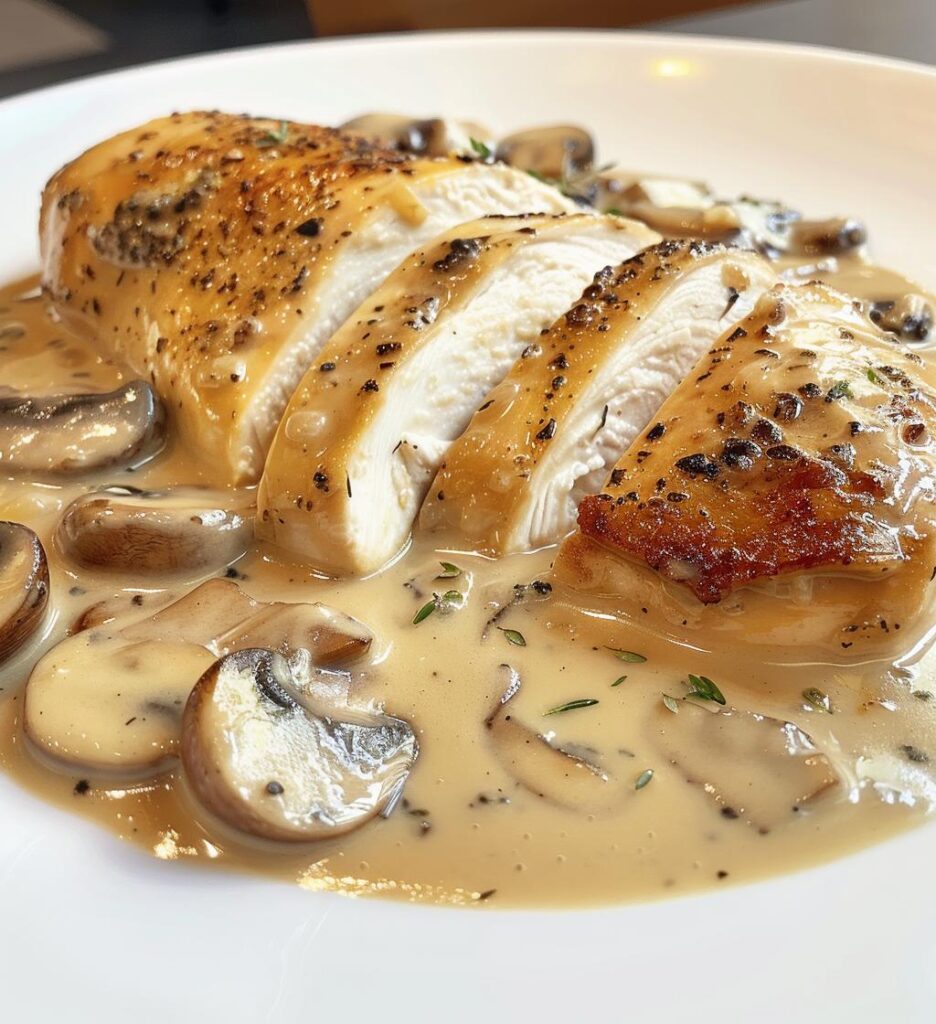 Light Creamy Mushroom Chicken
