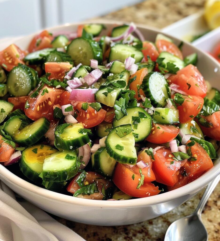 Mediterranean Cucumber Tomato Salad