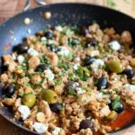Mediterranean Keto Ground Chicken Skillet with Olives and Feta