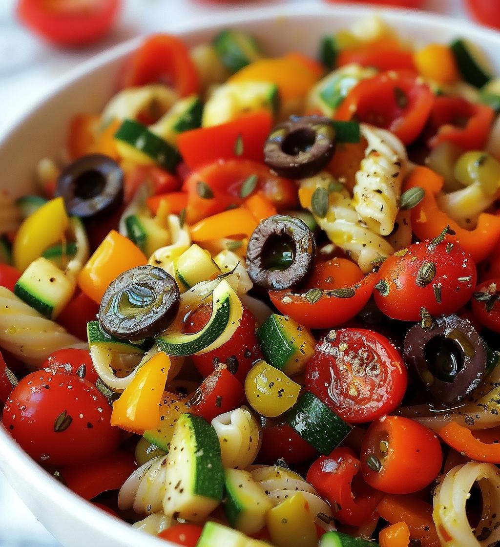 Mediterranean Olive Veggie Pasta