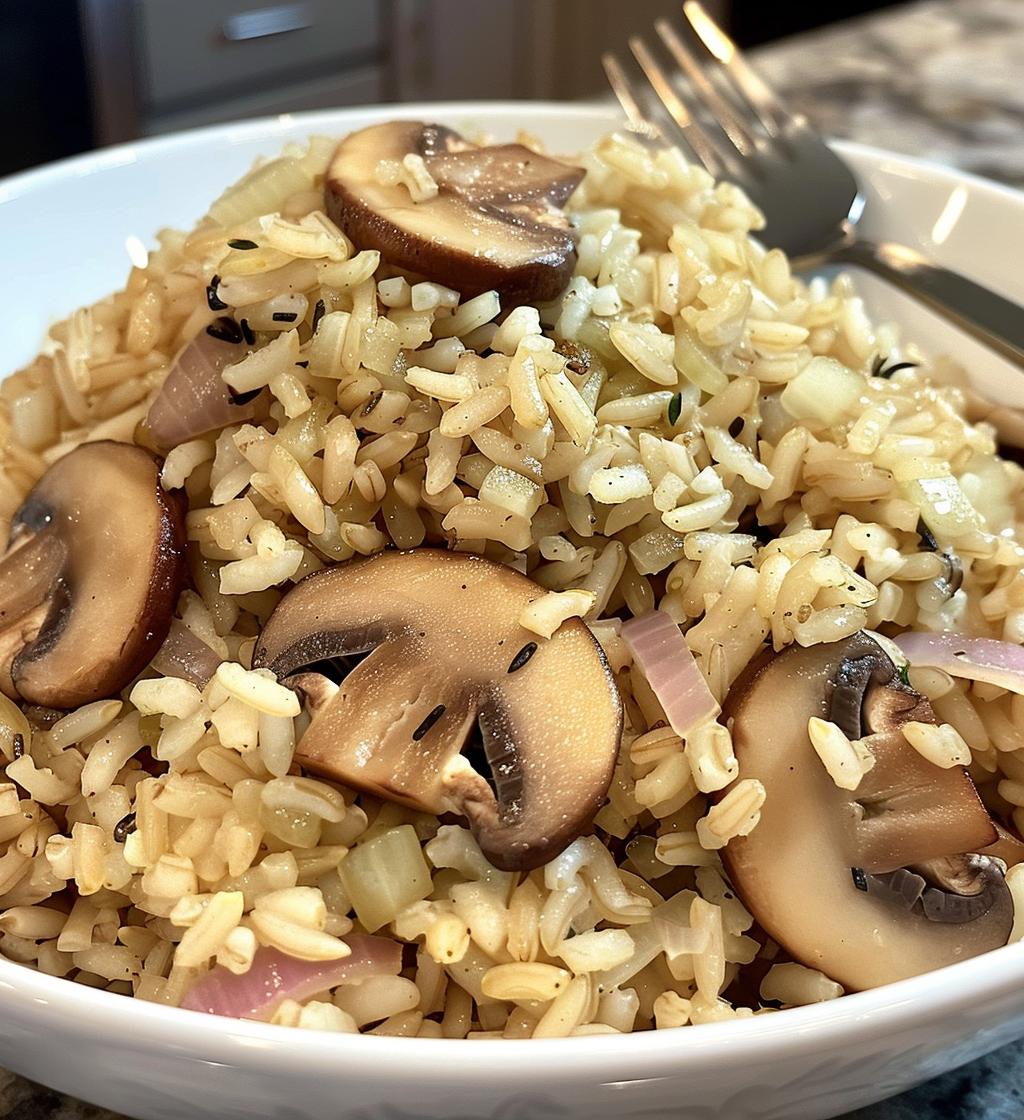 Mushroom & Brown Rice Pilaf