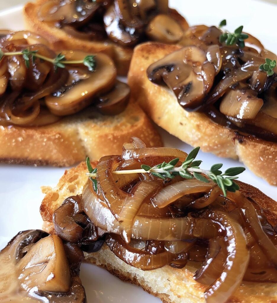 Mushroom & Caramelized Onion Crostini