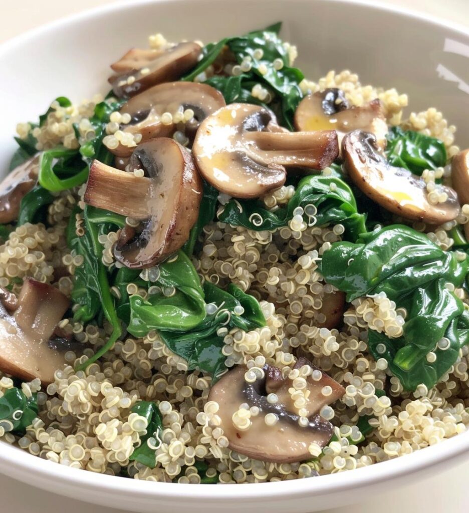 Mushroom Spinach Quinoa