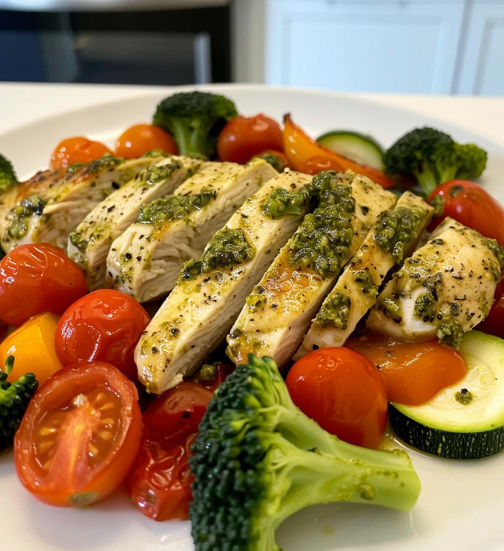 One-Pan Pesto Veggie Chicken