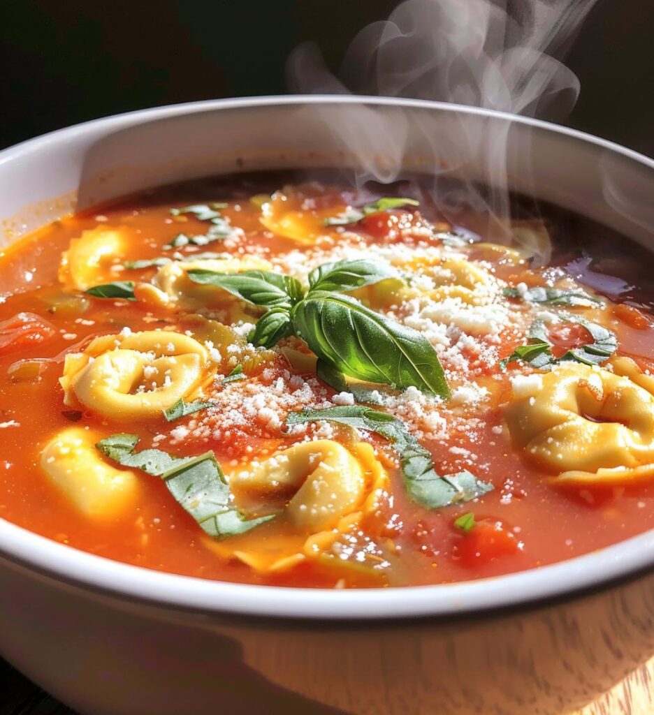 Parmesan Tomato Tortellini Soup