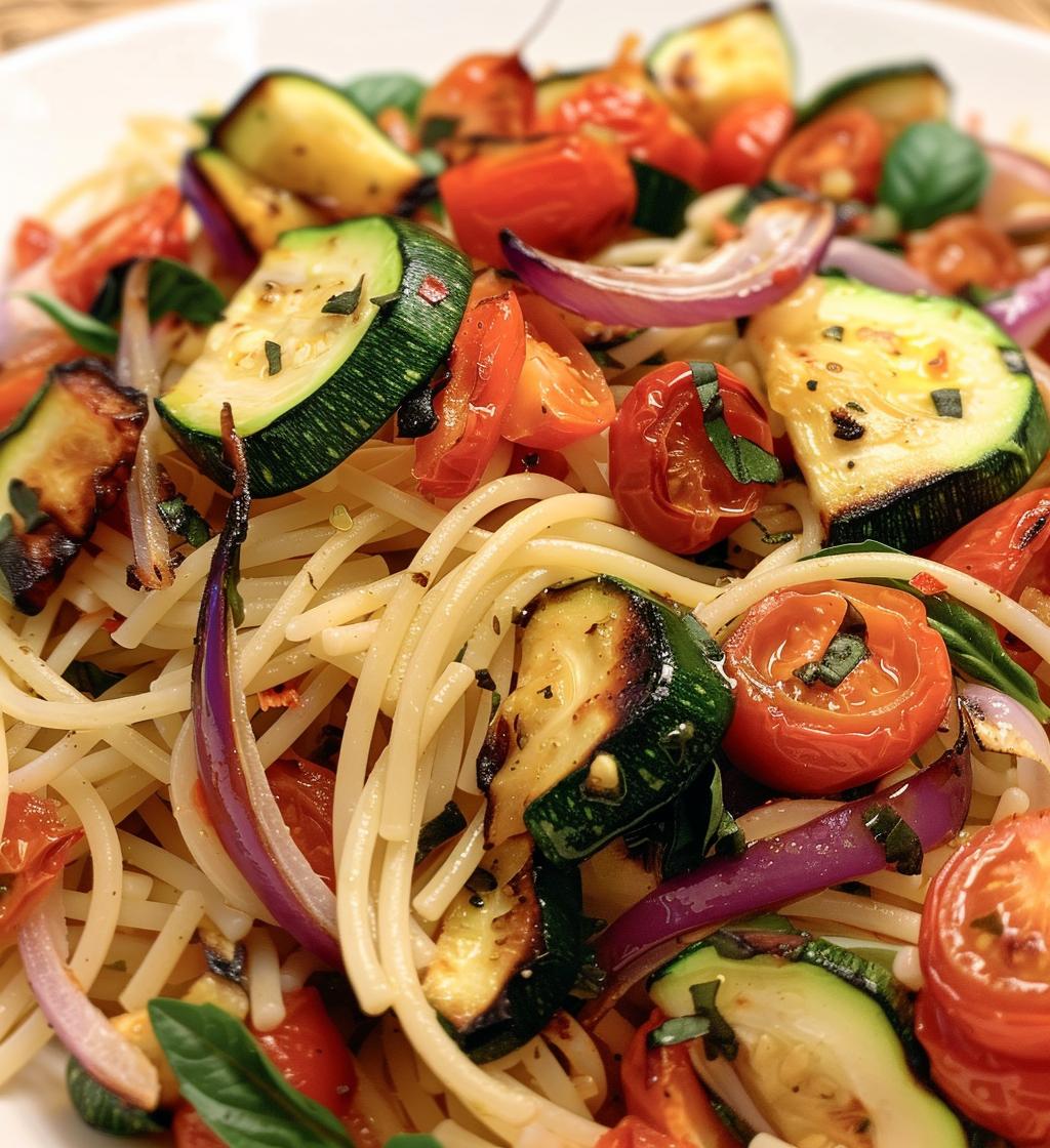 Pasta with Roasted Veggies & Olive Oil - detail 1
