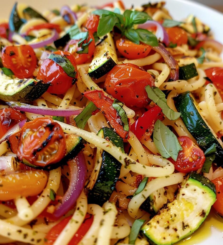 Pasta with Roasted Veggies & Olive Oil