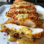 Pretzel Chicken with Mustard-Cheddar Sauce