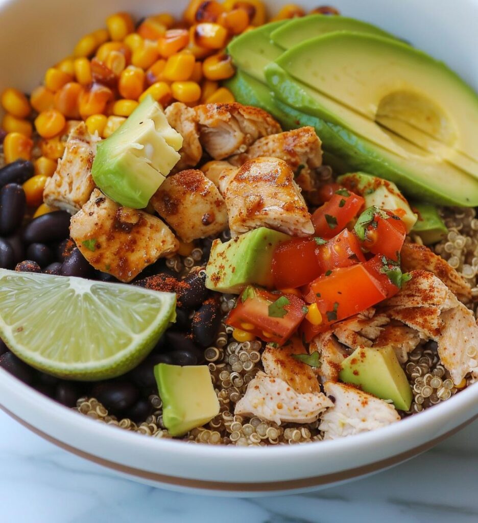 Quinoa Chicken Burrito Bowls