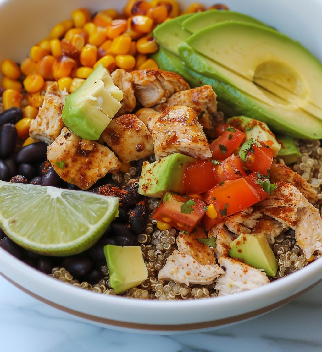 Quinoa Chicken Burrito Bowls