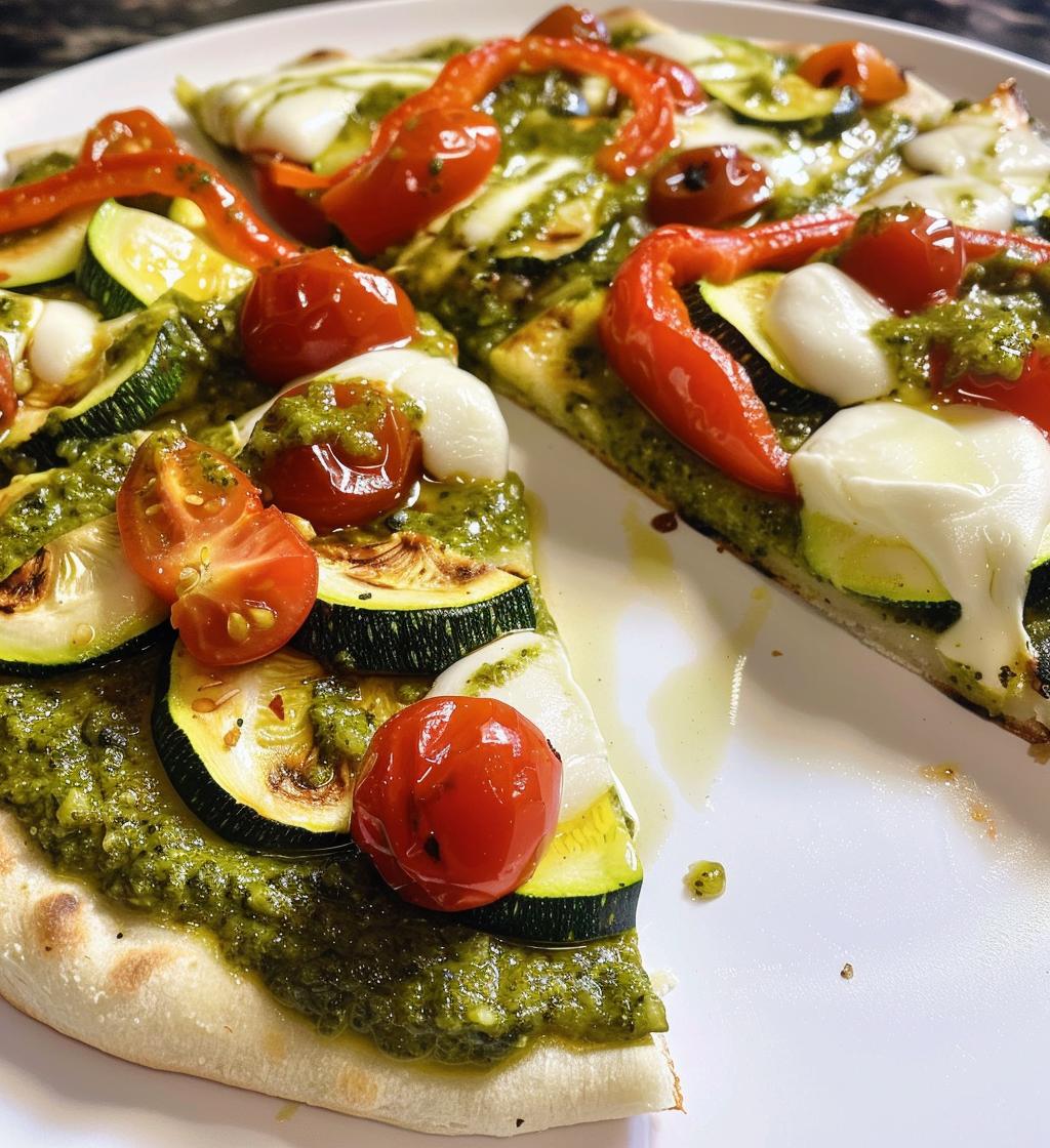 Roasted Veggie & Pesto Flatbread (Light)