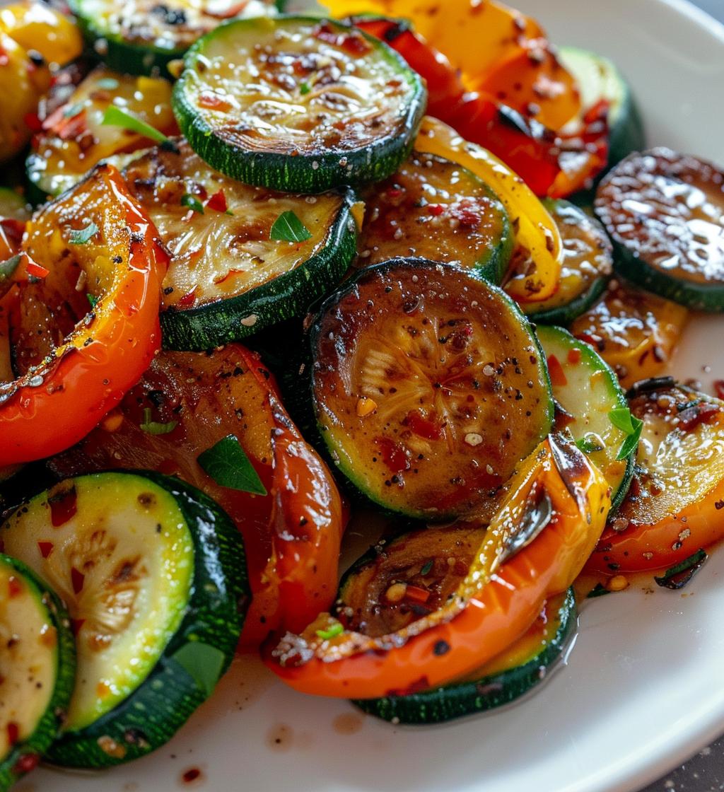 Roasted Zucchini & Bell Peppers