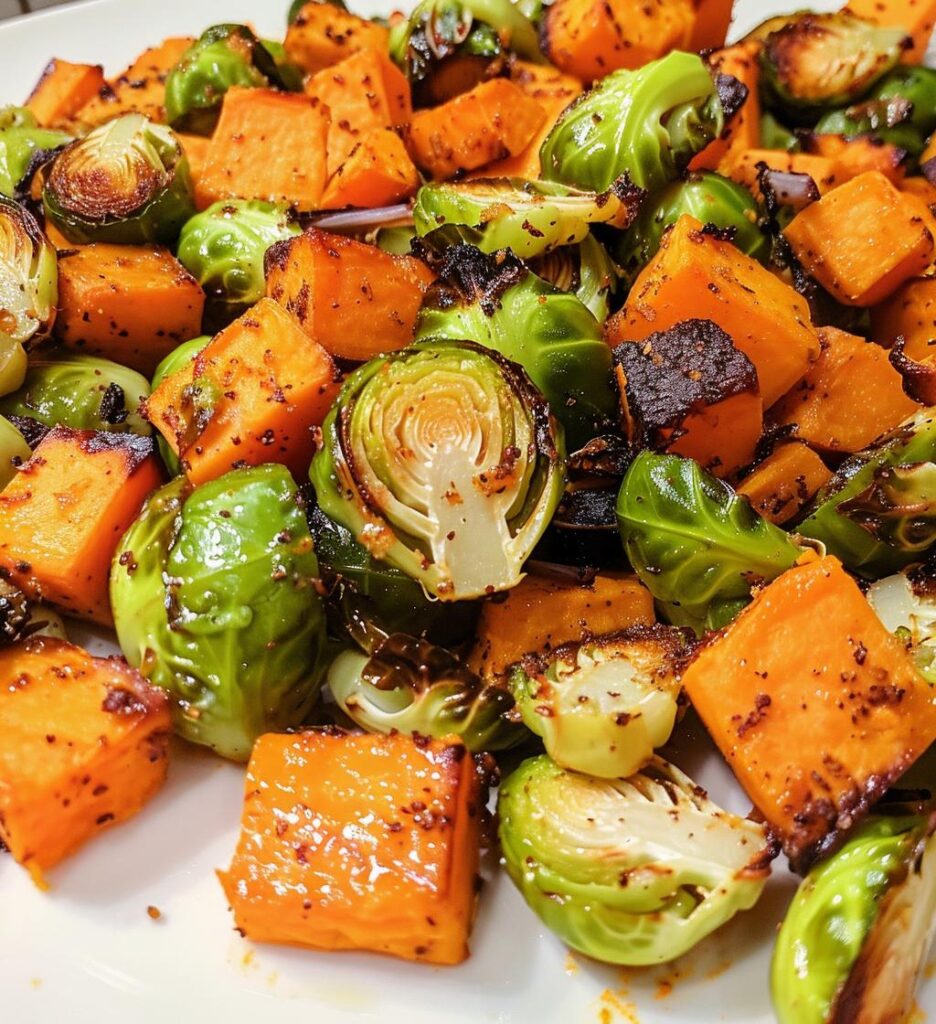 Sheet Pan Sweet Potato & Brussels Sprouts
