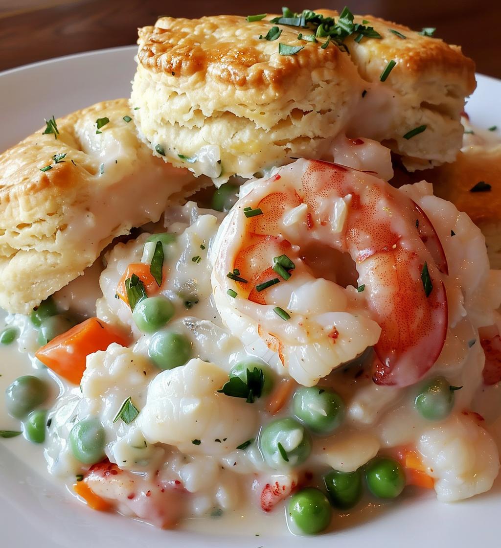 Shrimp & Lobster Cheddar Bay Biscuit Pot Pie - detail 1