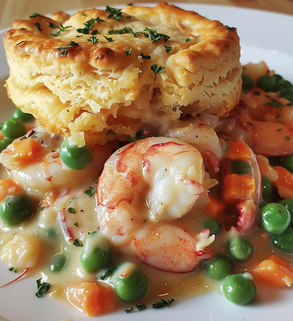 Shrimp & Lobster Cheddar Bay Biscuit Pot Pie