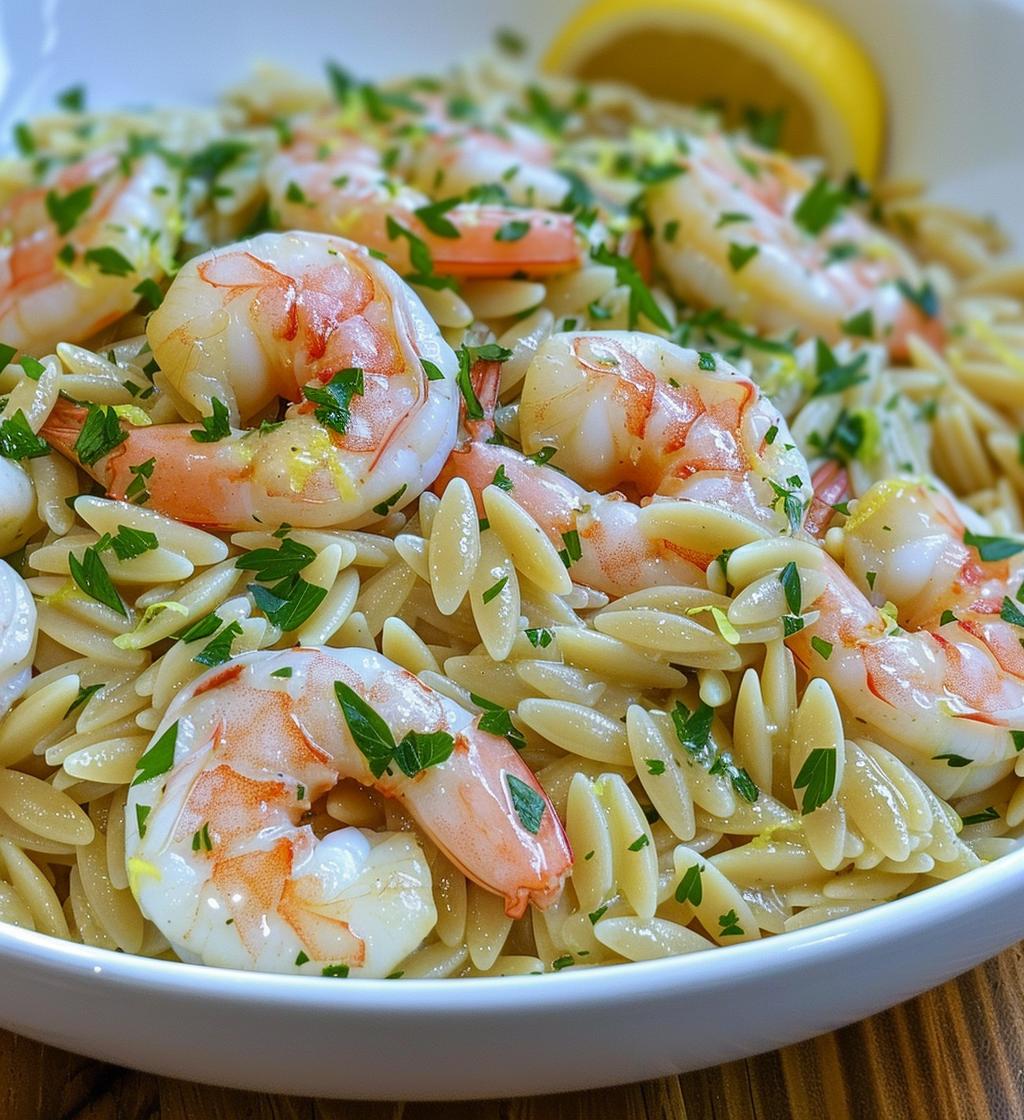 Shrimp Orzo In Lemon Garlic Sauce - detail 1