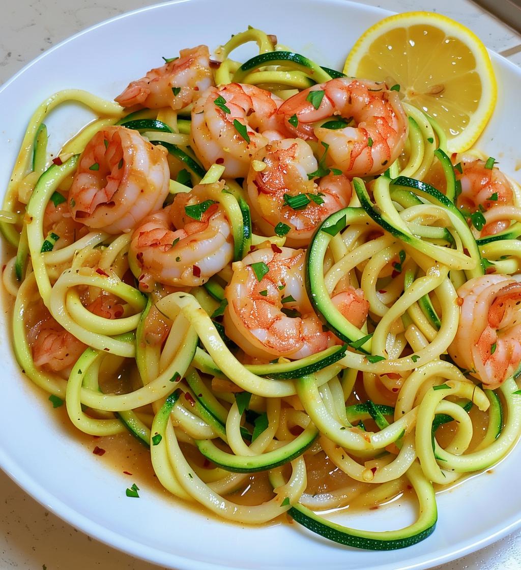 Shrimp & Zucchini Noodle Scampi - detail 1