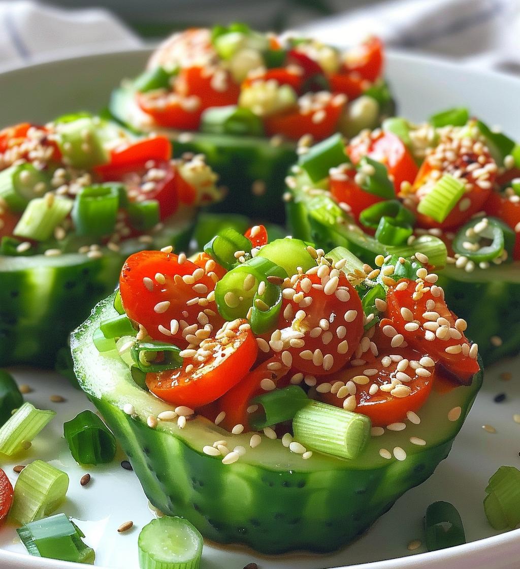 Smashed Cucumber Sesame Salad Cups - detail 1