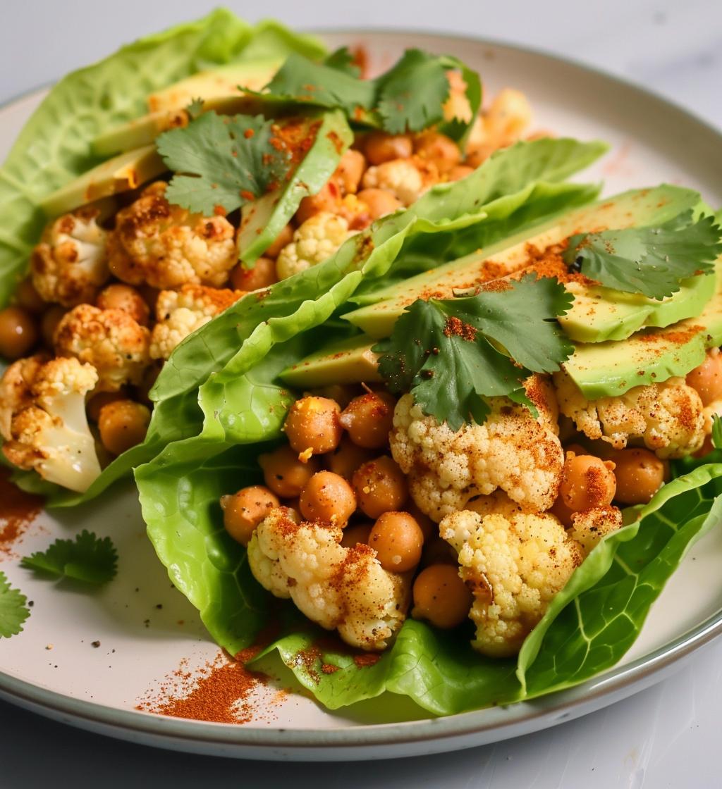 Spicy Chickpea Cauliflower “Tacos” (lettuce wraps) - detail 1