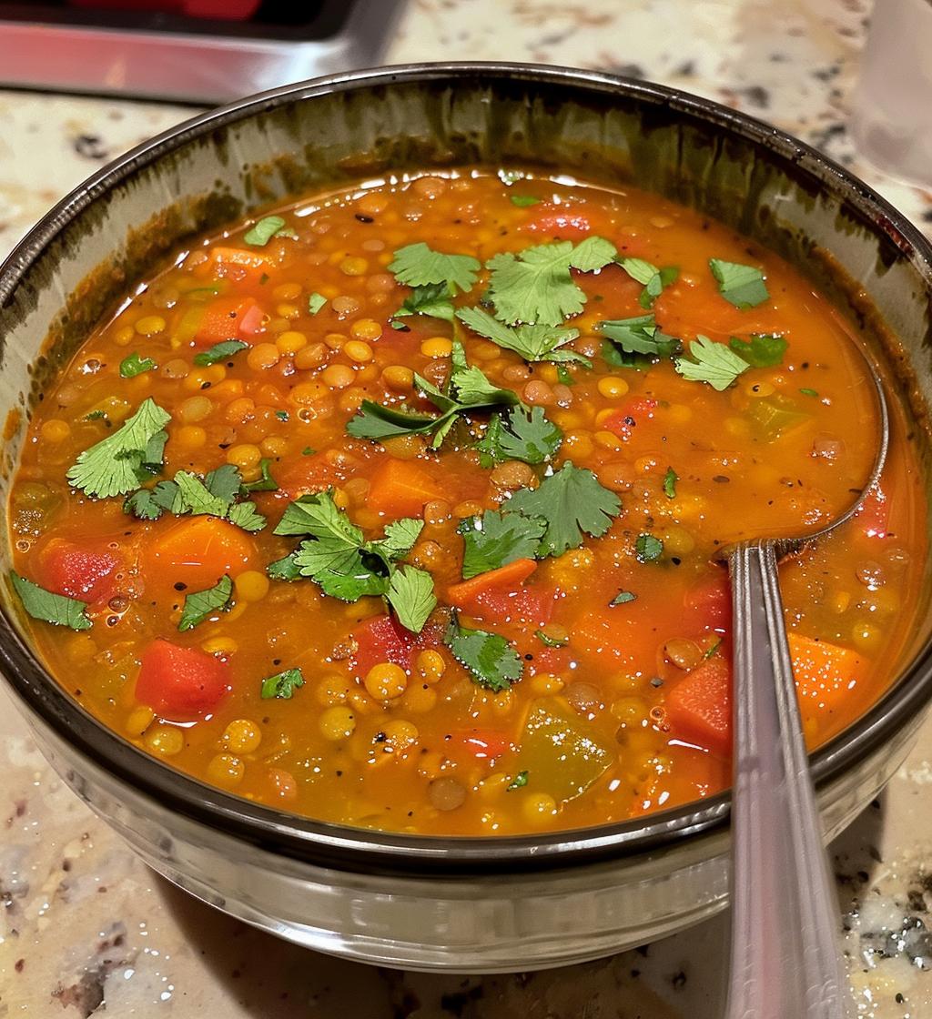 Spicy Moroccan Lentil Soup