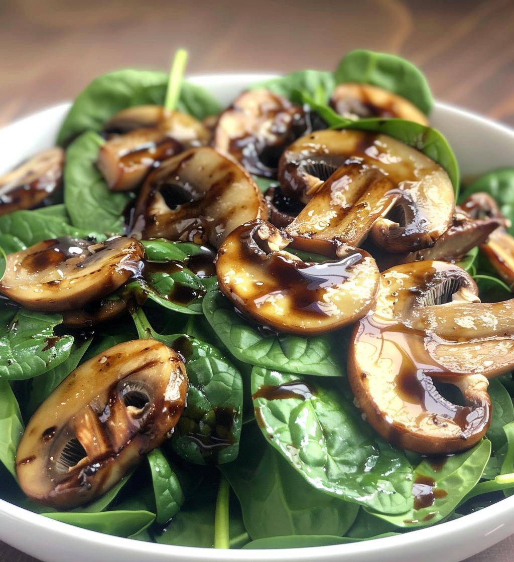 Spinach Mushroom Balsamic Salad - detail 1