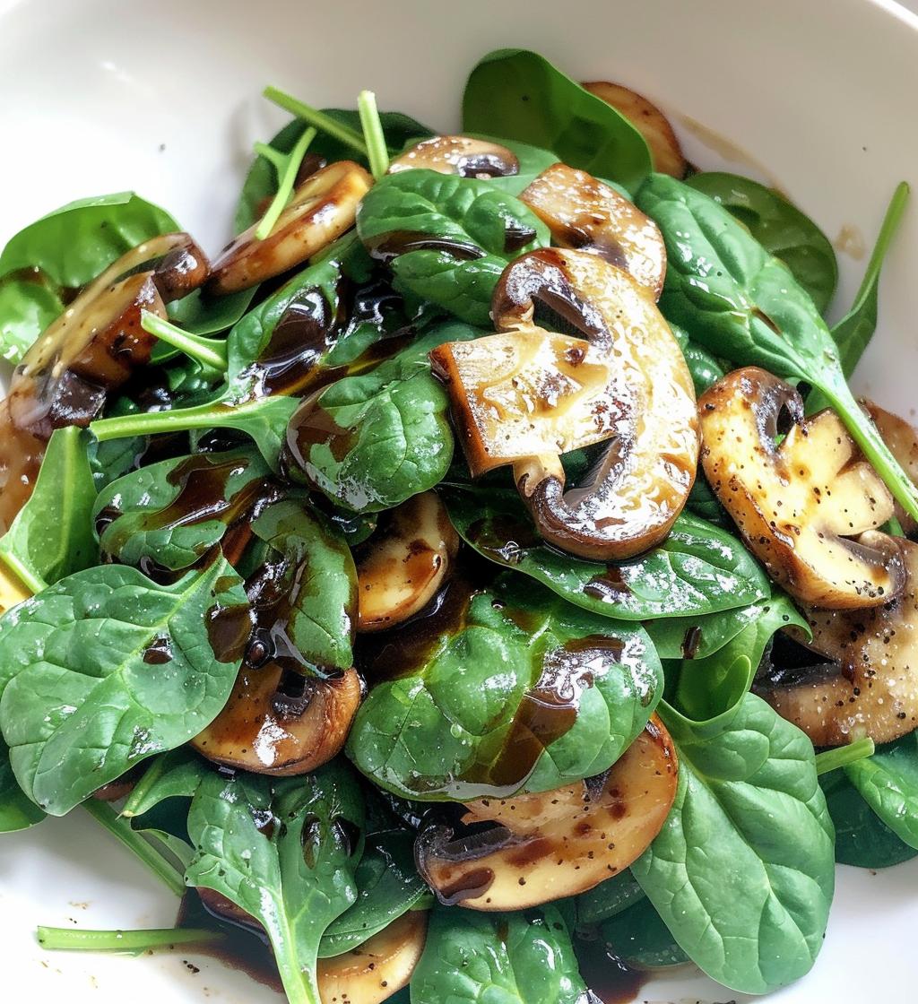 Spinach Mushroom Balsamic Salad