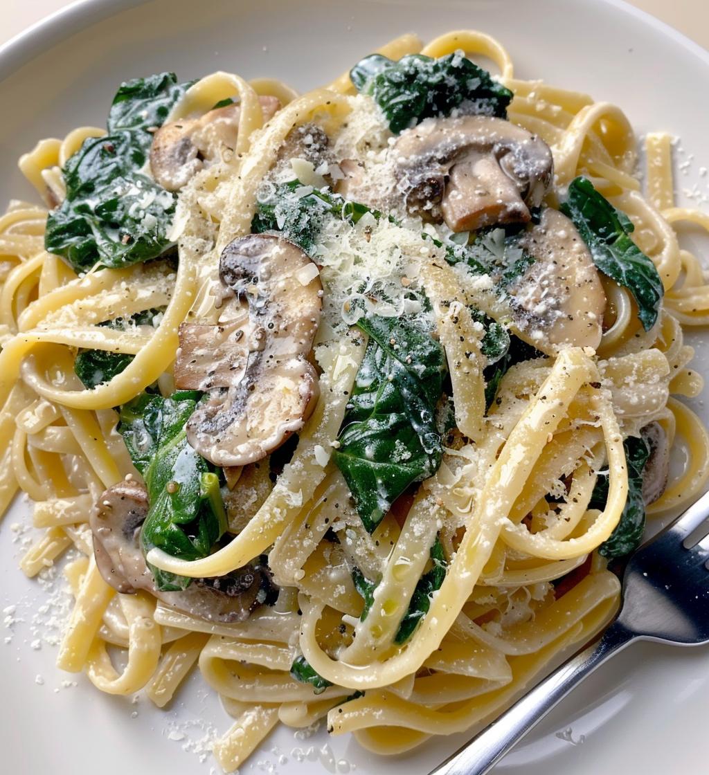 Spinach Mushroom Pasta - detail 1