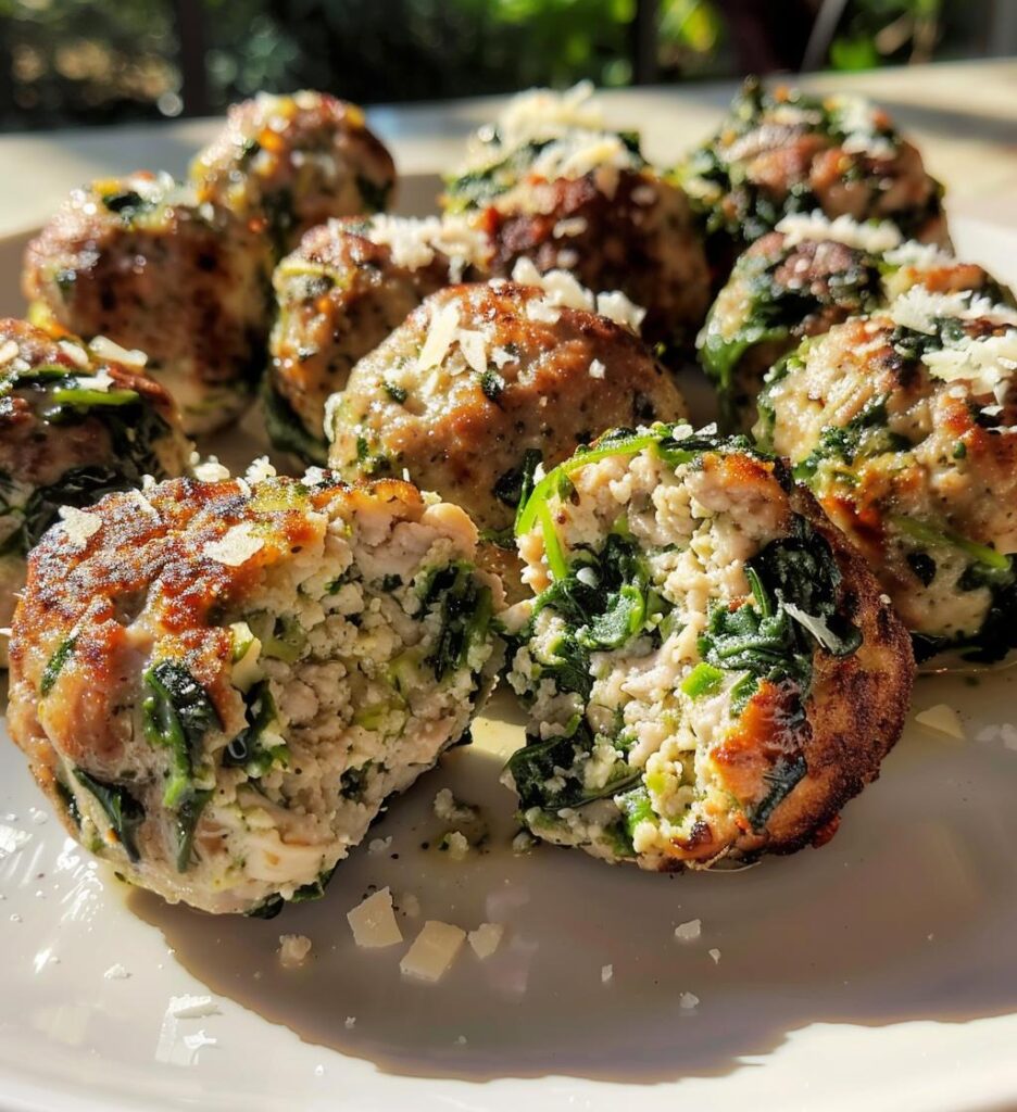 Spinach Mushroom Turkey Meatballs