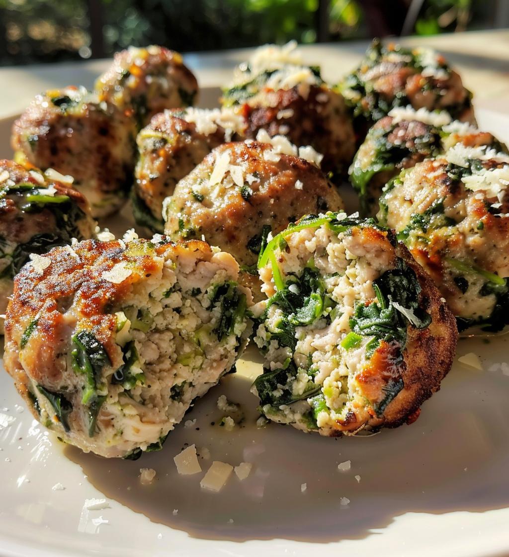 Spinach Mushroom Turkey Meatballs