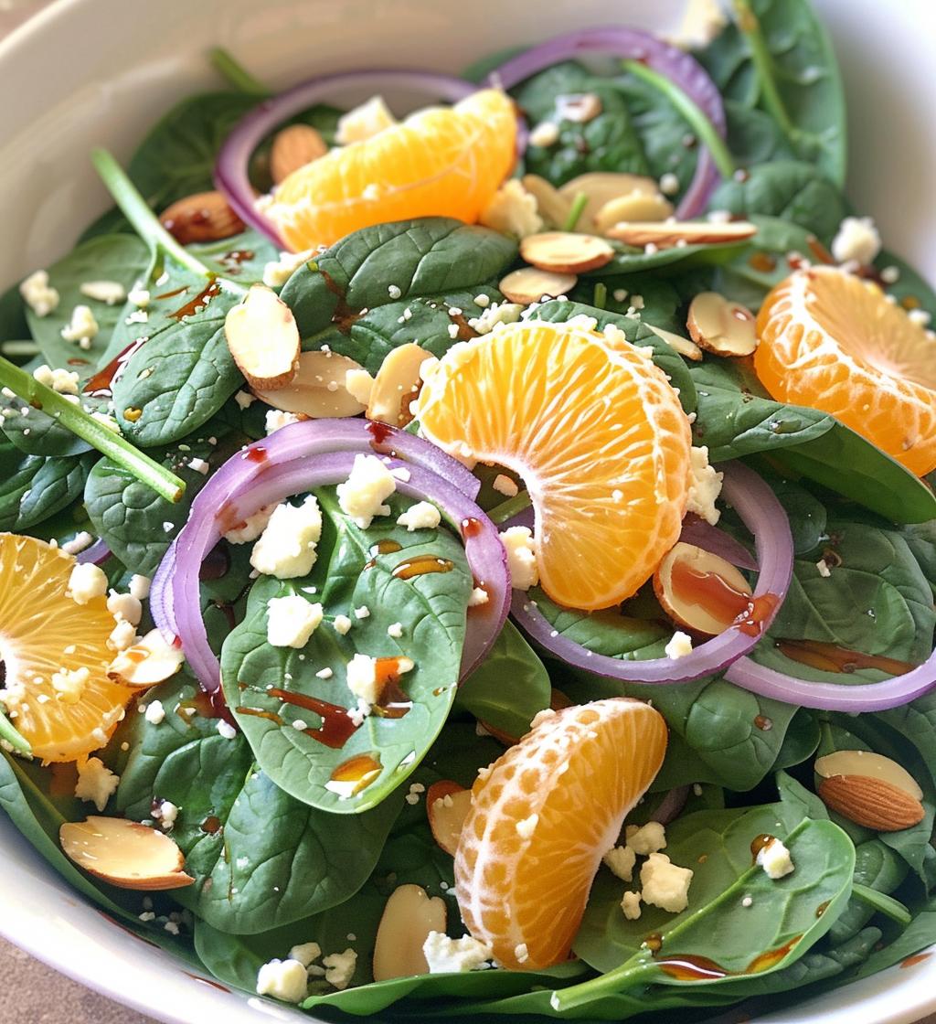 Spinach Orange Almond Salad - detail 1