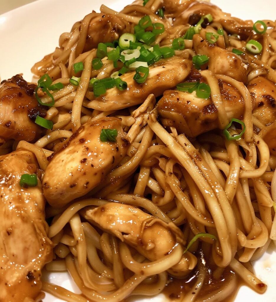 Sticky Garlic Chicken Noodles