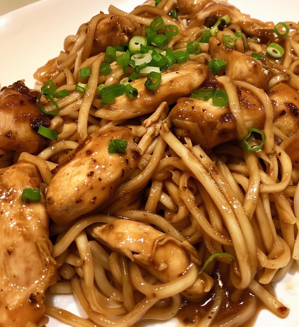 Sticky Garlic Chicken Noodles