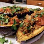 Stuffed Eggplant with Lentils