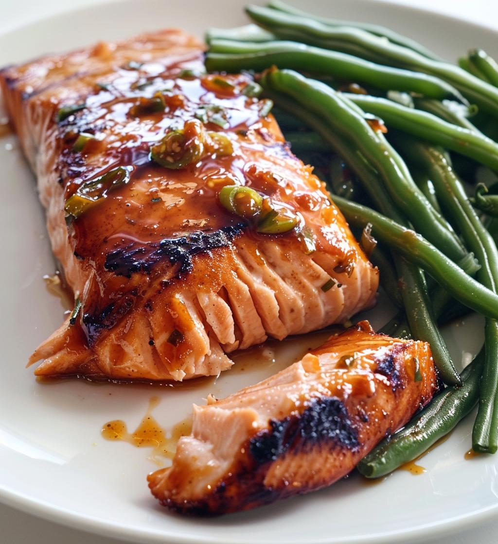 Sweet Chili Salmon with Green Beans