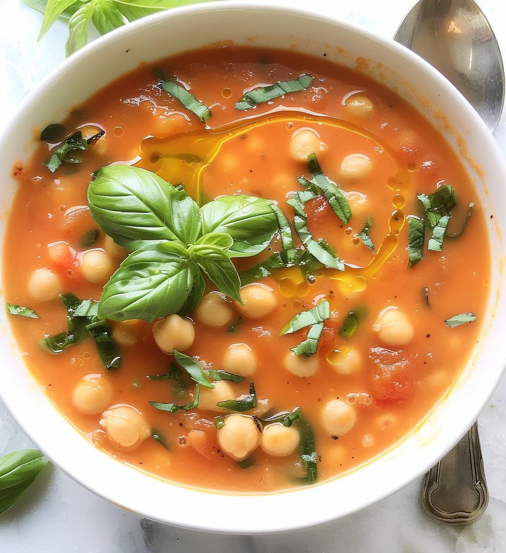 Tomato Basil Chickpea Soup - detail 1