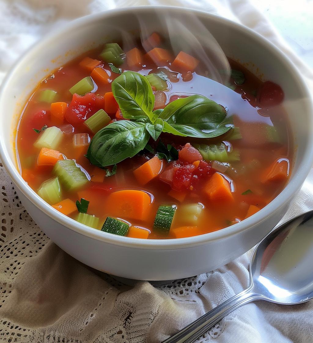 Tomato Basil Vegetable Soup - detail 1