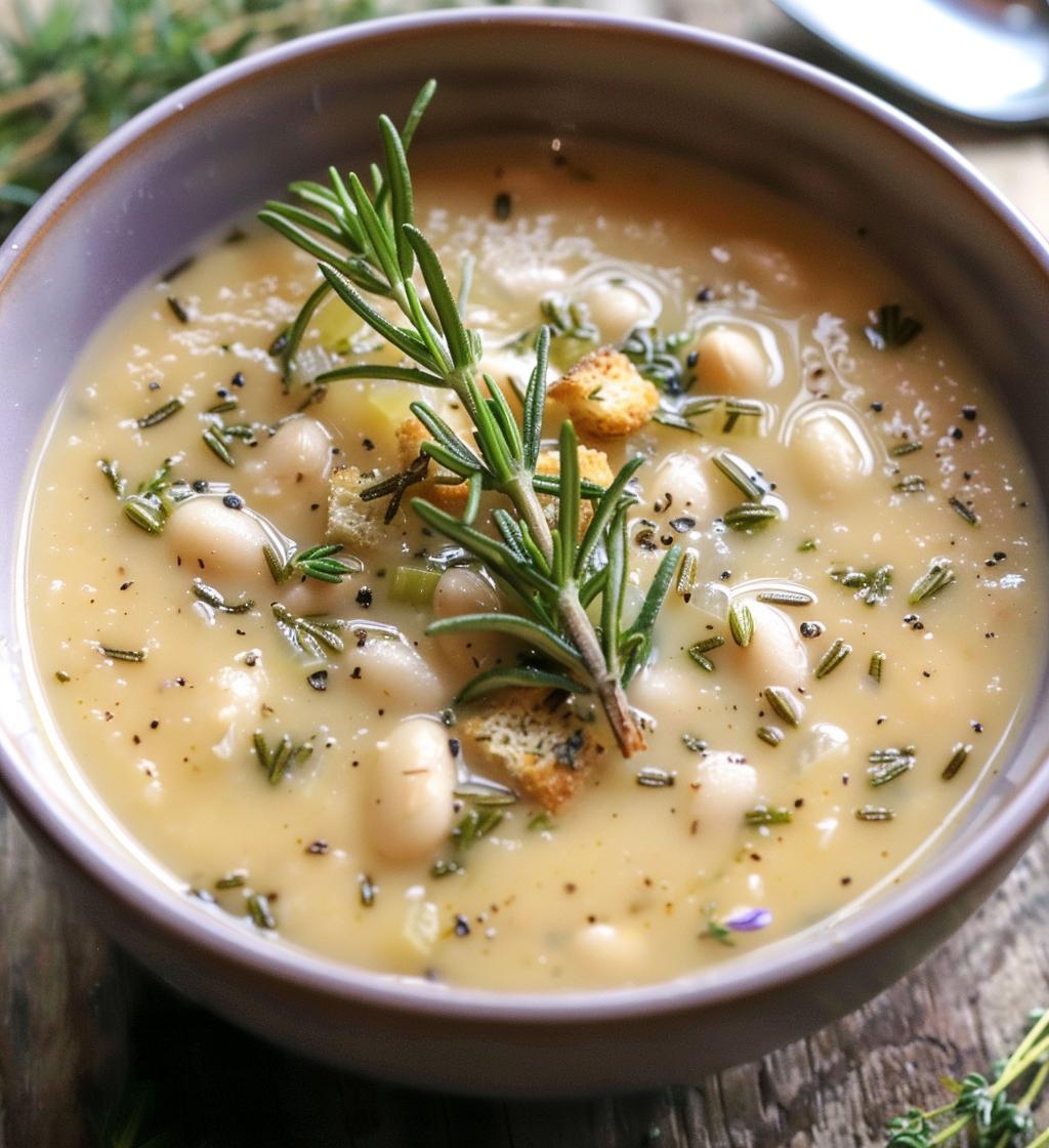 White Bean Rosemary Soup - detail 1