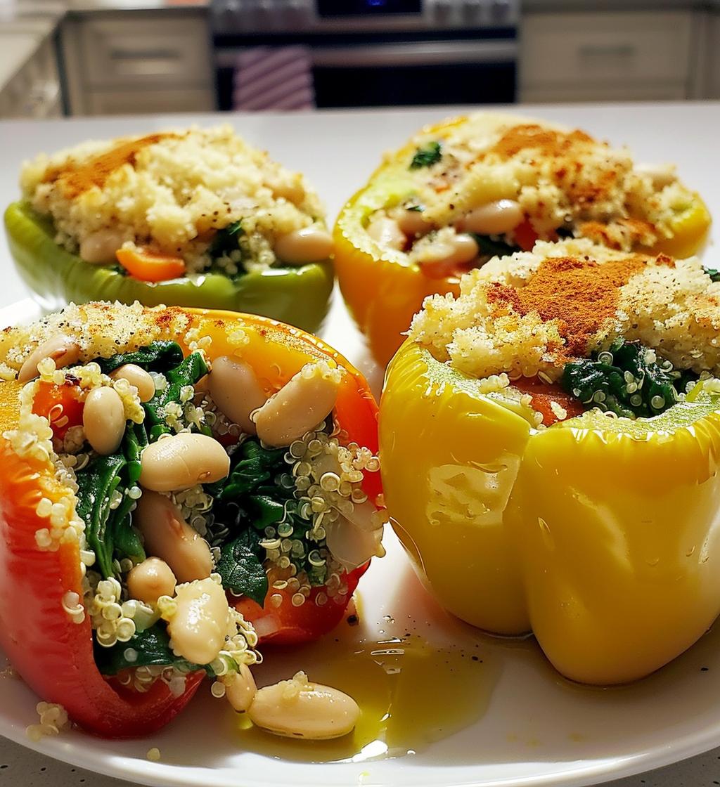 White Bean & Spinach Stuffed Peppers - detail 1