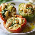 White Bean & Spinach Stuffed Peppers